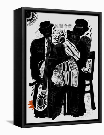 Image of musicians who are playing in the street-Dmitriip-Framed Stretched Canvas