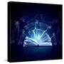 Image of Opened Magic Book with Magic Lights-Sergey Nivens-Stretched Canvas