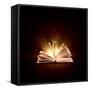 Image of Opened Magic Book with Magic Lights-Sergey Nivens-Framed Stretched Canvas