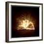 Image of Opened Magic Book with Magic Lights-Sergey Nivens-Framed Photographic Print