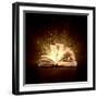 Image of Opened Magic Book with Magic Lights-Sergey Nivens-Framed Photographic Print