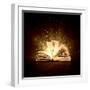 Image of Opened Magic Book with Magic Lights-Sergey Nivens-Framed Photographic Print