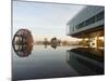 Image of the Clinton Library Building and an Old Bridge Reflected in a Pool-null-Mounted Photographic Print