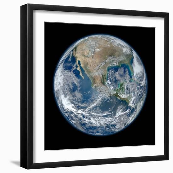 Image of the Earth Taken from NASA's Earth Observing Satellite, Suomi Npp-null-Framed Photo