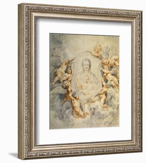 Image of the Virgin Portrayed with Angels-Peter Paul Rubens-Framed Art Print