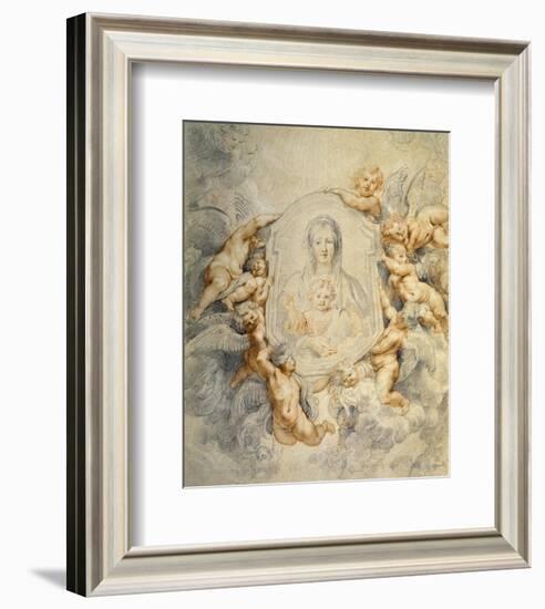 Image of the Virgin Portrayed with Angels-Peter Paul Rubens-Framed Art Print