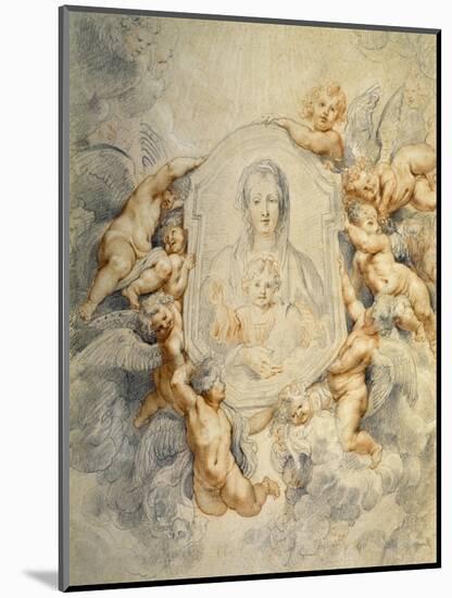 Image of the Virgin Portrayed with Angels-Peter Paul Rubens-Mounted Art Print