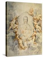 Image of the Virgin Portrayed with Angels-Peter Paul Rubens-Stretched Canvas