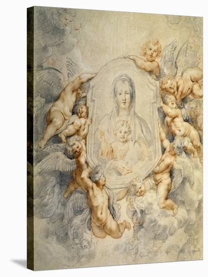 Image of the Virgin Portrayed with Angels-Peter Paul Rubens-Stretched Canvas