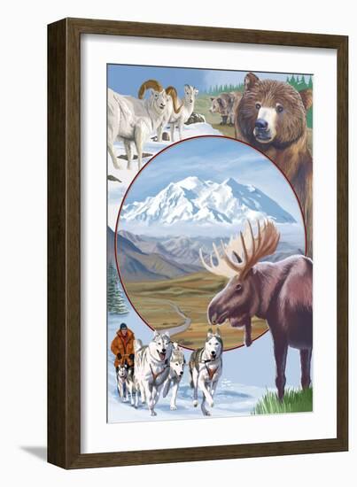 Image Only - Wildlife Montage Scenes-Lantern Press-Framed Art Print