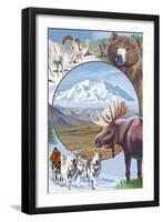 Image Only - Wildlife Montage Scenes-Lantern Press-Framed Art Print