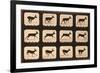 Image Sequence of a Deer Running, 'Animal Locomotion' Series, C.1881-Eadweard Muybridge-Framed Giclee Print