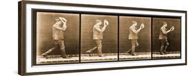 Image Sequence of a Man with a Hat Walking, 'Animal Locomotion' Series, C.1887-Eadweard Muybridge-Framed Giclee Print