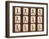 Image Sequence of Athletes. Running, 'Animal Locomotion' Series, C.1881-Eadweard Muybridge-Framed Giclee Print