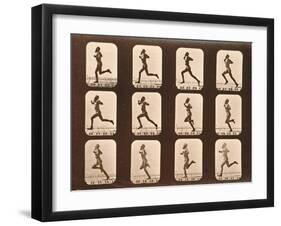 Image Sequence of Athletes. Running, 'Animal Locomotion' Series, C.1881-Eadweard Muybridge-Framed Giclee Print