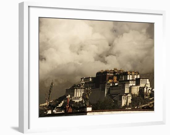 Image Taken in 2006 and Partially Toned, Dramatic Clouds Building Behind the Potala Palace, Tibet-Don Smith-Framed Photographic Print