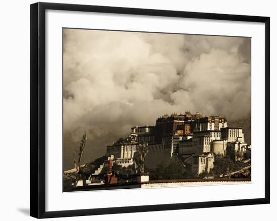 Image Taken in 2006 and Partially Toned, Dramatic Clouds Building Behind the Potala Palace, Tibet-Don Smith-Framed Photographic Print