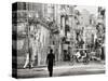 Image Taken with a Holga Medium Format 120 Film Toy Camera of View Along Busy Street, Havana, Cuba-Lee Frost-Stretched Canvas