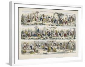 Imagerie nouvelle. Les vendanges-null-Framed Giclee Print