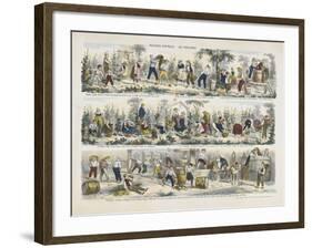 Imagerie nouvelle. Les vendanges-null-Framed Giclee Print