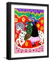 Images of Men and Women Who Ride on a White Horse-Dmitriip-Framed Art Print