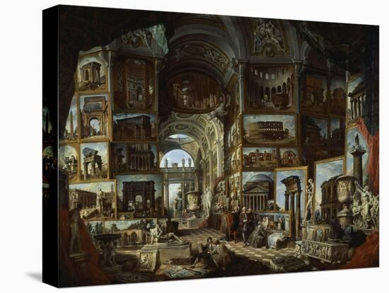 Imaginary Gallery of Views of Ancient Rome, Ca 1756-Giovanni Paolo Pannini-Stretched Canvas