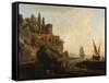 Imaginary Landscape, Italian Harbour Scene, 1746-Claude Joseph Vernet-Framed Stretched Canvas