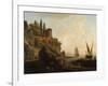 Imaginary Landscape, Italian Harbour Scene, 1746-Claude Joseph Vernet-Framed Giclee Print