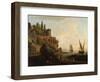 Imaginary Landscape, Italian Harbour Scene, 1746-Claude Joseph Vernet-Framed Premium Giclee Print