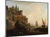 Imaginary Landscape, Italian Harbour Scene, 1746-Claude Joseph Vernet-Mounted Premium Giclee Print