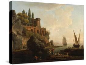 Imaginary Landscape, Italian Harbour Scene, 1746-Claude Joseph Vernet-Stretched Canvas