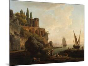 Imaginary Landscape, Italian Harbour Scene, 1746-Claude Joseph Vernet-Mounted Giclee Print