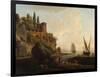 Imaginary Landscape, Italian Harbour Scene, 1746-Claude Joseph Vernet-Framed Giclee Print