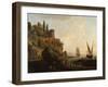 Imaginary Landscape, Italian Harbour Scene, 1746-Claude Joseph Vernet-Framed Giclee Print