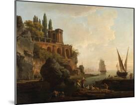 Imaginary Landscape, Italian Harbour Scene, 1746-Claude Joseph Vernet-Mounted Giclee Print