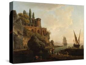 Imaginary Landscape, Italian Harbour Scene, 1746-Claude Joseph Vernet-Stretched Canvas