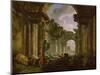 Imaginary View of the Grand Gallery of the Louvre in Ruins, 1796-Hubert Robert-Mounted Giclee Print
