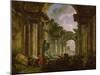 Imaginary View of the Grand Gallery of the Louvre in Ruins, 1796-Hubert Robert-Mounted Giclee Print