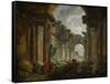 Imaginary View of the Ruins of the Grande Galerie of the Louvre Palace, 1796-Hubert Robert-Framed Stretched Canvas