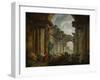 Imaginary View of the Ruins of the Grande Galerie of the Louvre Palace, 1796-Hubert Robert-Framed Giclee Print