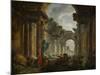 Imaginary View of the Ruins of the Grande Galerie of the Louvre Palace, 1796-Hubert Robert-Mounted Giclee Print
