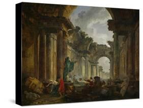 Imaginary View of the Ruins of the Grande Galerie of the Louvre Palace, 1796-Hubert Robert-Stretched Canvas