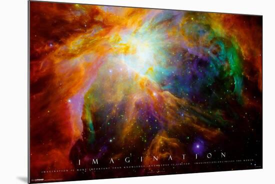 Imagination Nebula - Albert Einstein Quote-null-Mounted Poster