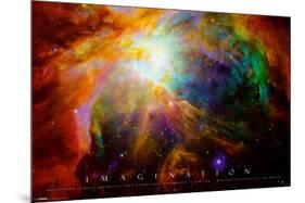 Imagination Nebula - Albert Einstein Quote-null-Mounted Poster