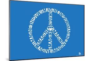 Imagine Peace Text Poster-null-Mounted Poster