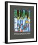 Imagine Tomorrows World (blue)-Friedensreich Hundertwasser-Framed Art Print