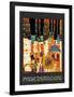 Imagine Tomorrows World (orange)-Friedensreich Hundertwasser-Framed Art Print