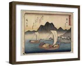 Imagiri Beach in Maisaka, 1837-1844-Utagawa Hiroshige-Framed Giclee Print