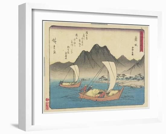 Imagiri Beach in Maisaka, 1837-1844-Utagawa Hiroshige-Framed Giclee Print