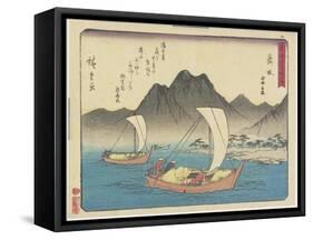 Imagiri Beach in Maisaka, 1837-1844-Utagawa Hiroshige-Framed Stretched Canvas